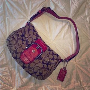 Coach SOHO 11660 Purse-Pink/Tan Canvas